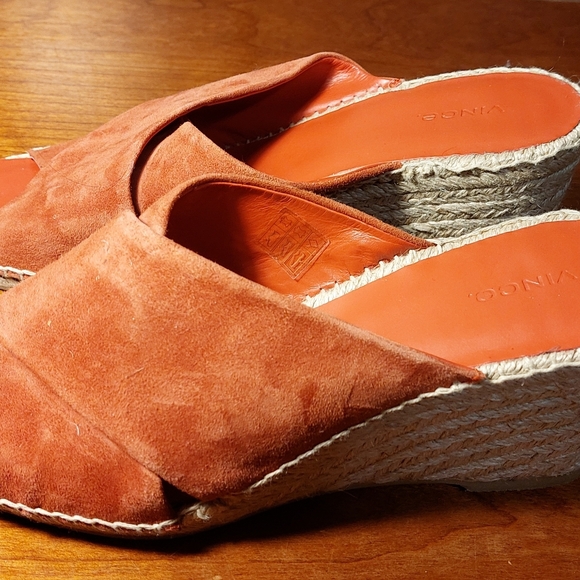Vince Gaelan Square Toe Espadrille Wedge size 11 Rust color - Picture 2 of 8